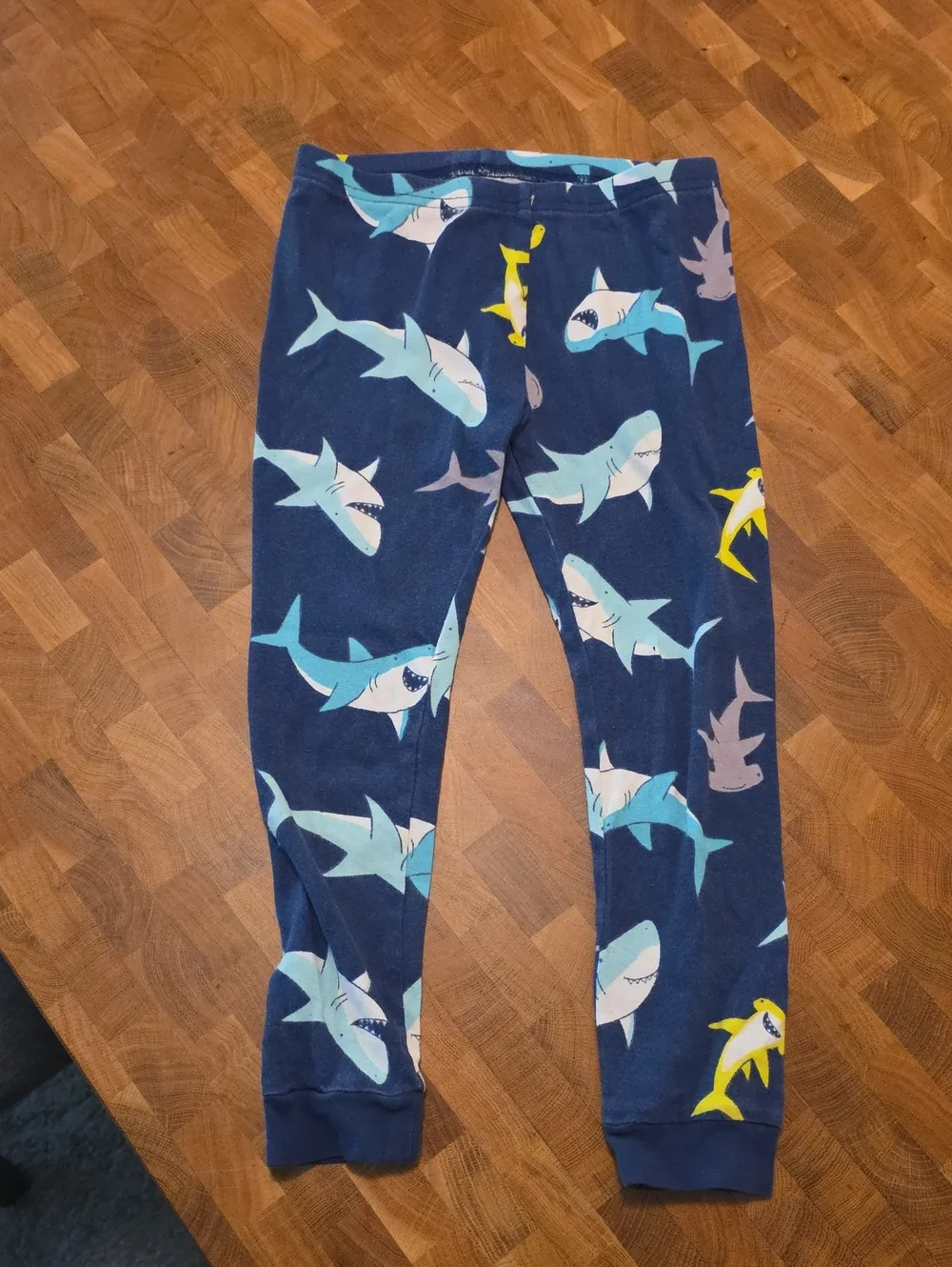 10 / $10 Carter's Navy Shark-Print Pajama Pants with Yellow & Light Blue Accents